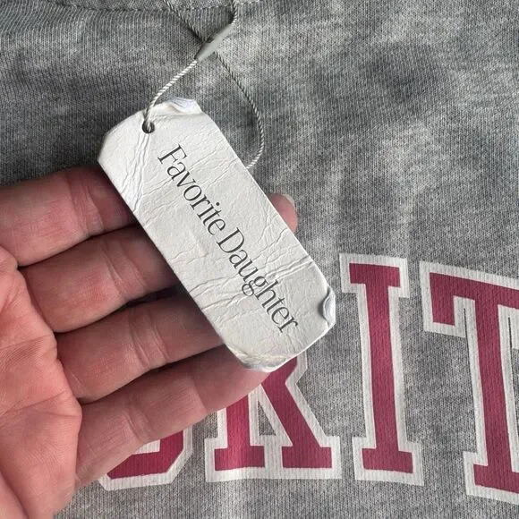 Favorite Daughter Collegiate Cotton Graphic Sweatshirt Size M Gray - Picture 7 of 8
